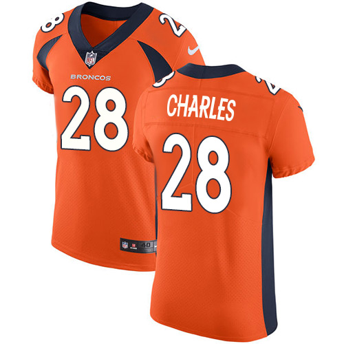 Nike Broncos #28 Jamaal Charles Orange Team Color Men's Stitched NFL Vapor Untouchable Elite Jersey - Click Image to Close